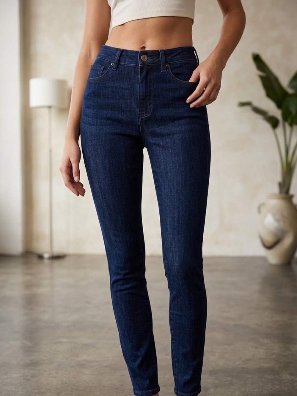 7 For All Mankind Indigo High-Rise Skinny Jeans